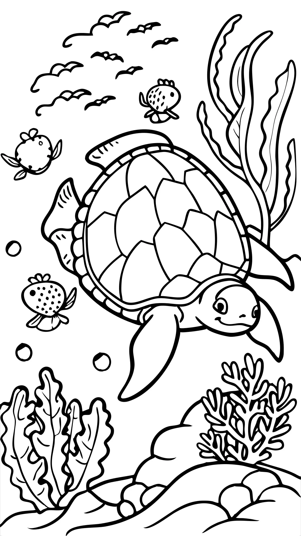 coloriage imprimable de tortue de mer